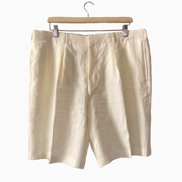 Ralph Lauren Purple Label Linen NWOT Classic Cream/Pale Yellow Shorts. … - Picture 2 of 11